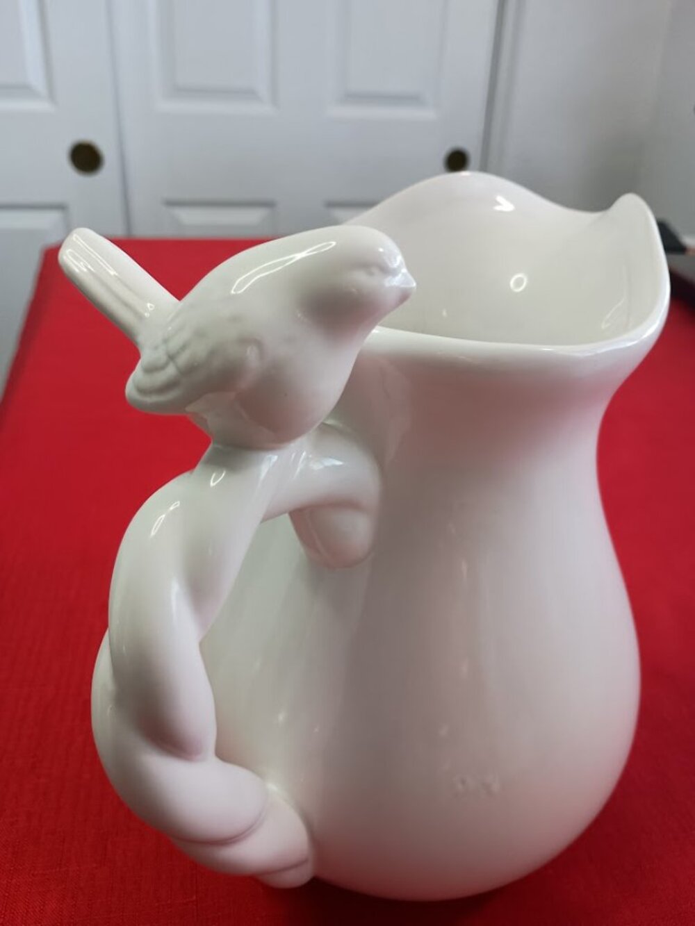 White Ceramic Pitcher Set with Bird Handles - Picture 5 of 5
